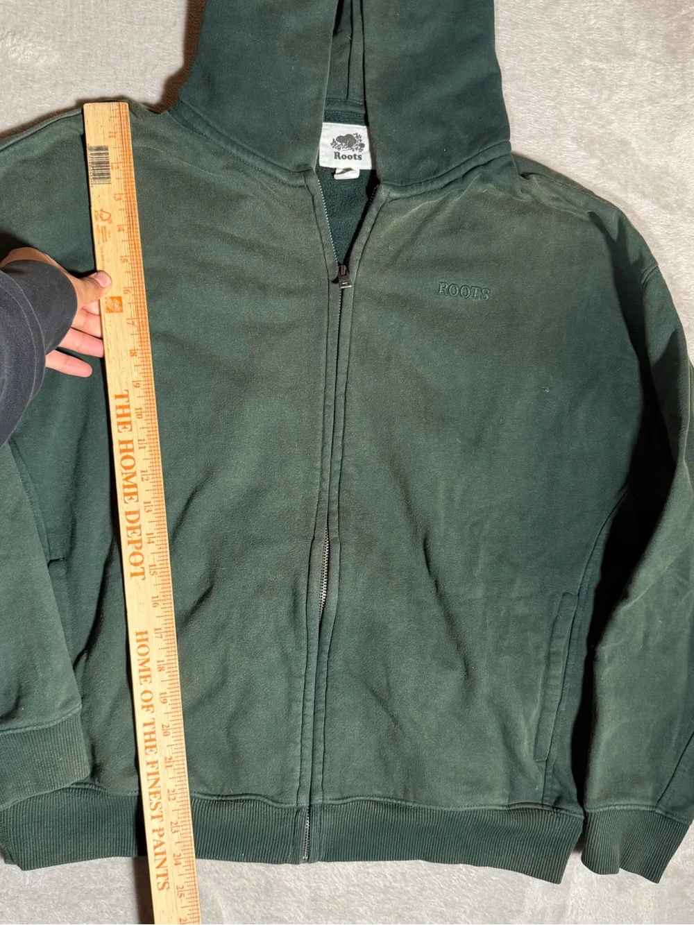 Roots Men's Forest Green Full-Zip Hoodie Sweater